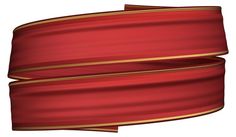 a red ribbon with gold stripes on it