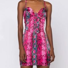 Akira Pink Snake Print Mini Dress With Top Corset Detail. Zipper At Back Closure. Size: Small. Nwt. Pink Ruched Bodycon Mini Dress, Pink Bodycon Mini Dress For Date Night, Pink Fitted Mini Dress For Date Night, Fitted Pink Mini Dress For Date Night, Pink Bodycon Flirty Dress, Pink Flirty Bodycon Dress, Pink Floral Print Bodycon Mini Dress, Top Corset, Pink Snake