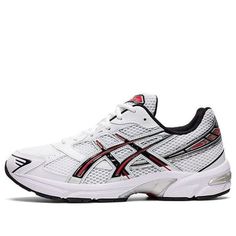 Asics Gel 1130 'White Electric Red' 1201A256-105 (SNKR/Unisex/Low Top/Wear-resistant) Asics White Functional Sneakers, Classic White Running Shoes For Light Sports, White Classic Running Shoes For Casual Use, Classic Asics Breathable Sneakers, Classic White Running Shoes, Red Asics Sneakers For Light Sports, Asics Gel 1130, Asics Gel, Kid Shoes