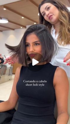 Shorts Haircuts For Women, Bob Cut Hairstyles Short, Haircut For Short Hair For Women, Dark Brown Bob Haircut, Bob Hair Styling Ideas, Dark Bob Hairstyles, Bob Cute Short For Women, Short Hairstyle Women Straight Hair