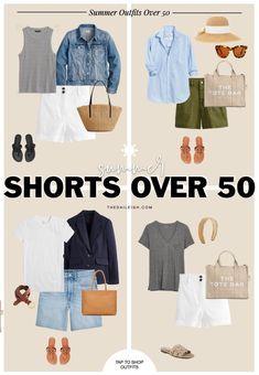 Shorts Outfits for Women Over 50 Shorts Over 50, Summer Plane Outfit, Vacation Beach Shorts With Upf 50+, Coastal Fashion Summer, Shorts Outfits Women Over 40, Bermuda Shorts Outfit Women, Upf 50+ Shorts For Summer Vacation, Lightweight Summer-ready Shorts For Vacation, Linen Knee-length Shorts For Vacation