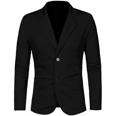 The classic blazer is designed with a notch lapel and single-breasted buttons. Tailored for a slim fit, this piece has been left unlined to enhance its casual feel. The two front pockets increase the practicality of the suit jacket and can hold your small items. Wear it with the modern tailoring pants on the weekend to complete your look. Business Blazer With Single Button And Notched Shape, Single Button Business Blazer, Single Button Blazer For Business, Solid Single Button Blazer For Business, Solid Single Button Blazer For Business Casual, Slim Fit Notch Lapel Blazer With Buttons, Slim Fit Blazer With Notch Lapel And Buttons, Solid Color Slim Fit Blazer For Semi-formal Occasions, Slim Fit Single Breasted Blazer For Business Casual