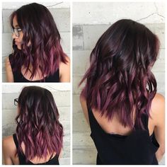 Mauve Hair, Cinnamon Hair, Short Ombre Hair, Bedrooms Decor, Long Dark Hair, Ombré Hair, Hair Color Purple, Burgundy Hair, Short Hair Color