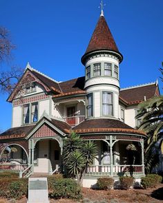 an old victorian style house with a turret