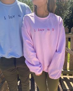 Spread the love with this matching crewneck sweatshirt set. This sweatshirt features long sleeves, a crew neckline, and beautiful front embroidery. This set is sold separately! Please add each color and size into your cart for this set! The Unisex Sizing makes the sweatshirt run slightly larger than your average sweatshirt for women. Most men find their normal size to be more snug. If you want a slightly looser fit, size up one size. PLEASE BE SURE TO INPUT YOUR CORRECT SIZE/COLOR + SHIPPING ADD Matching Crewneck, Luv U, Matching Sweatshirts, Pullover Outfit, U 2, I Luv U, Sweatshirt For Women, Sweatshirt Set, Boyfriend Gifts