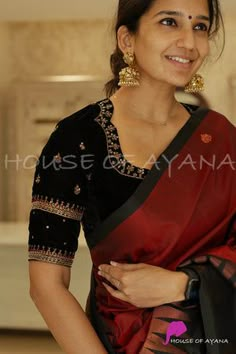 Fashion Industry Aesthetic, Fashion Student Aesthetic, Industry Aesthetic, Velvet Blouse Design, House Of Ayana, Blouse Designs Catalogue, Best Blouse Designs, Traditional Blouse Designs, New Saree Blouse Designs