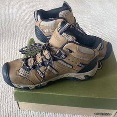 Keen Koven Mid Hiking Boots. These Are Keen Dry Waterproof. Never Worn, In Original Box, Just Like New. Waterproof High-top Camping Boots, Waterproof High-top Boots For Camping, Casual Boots With Reinforced Toe For Camping, Waterproof Hiking Boots With Round Toe For Camping, Waterproof Hiking Boots For Camping With Round Toe, Waterproof Hiking Boots For Camping, Waterproof Lace-up Boots With Reinforced Toe For Camping, Lace-up Waterproof Boots With Reinforced Toe For Camping, Gore-tex Boots With Round Toe For Camping