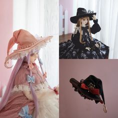 10 Colors BJD SD msd mdd Witch/Wizard Hat, Halloween Gothic magic witch hat PU Material for #6-#10. 🌸Note: Doll Hat only; dolls and doll clothes are not included. 🌸Processing Time: Orders typically ship within 1-3 weeks. 🌸Shipping Time: Normally, delivery takes 7-15 days, though exceptions may occur, especially given the current situation. 🌸Color Disclaimer: Due to lighting conditions, the actual color of the product may differ. 🌸Fabric Variation: In the event that fabric runs out, an alter Harajuku Style Black Costume Hat For Halloween, Black Harajuku Style Costume Hat For Halloween, Black Harajuku Style Halloween Costume Hats, Harajuku Style Halloween Cosplay Hat, Harajuku Hats For Halloween Cosplay, Harajuku Style Hat For Halloween Cosplay, Fantasy Mini Hats For Halloween Cosplay, Halloween Costume Mini Cap, Gothic Brimmed Mini Hat For Cosplay