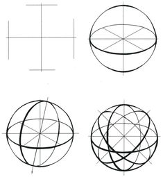 four different types of circles that are drawn in one point and the other line, each with