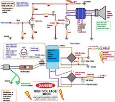 the wiring diagram for a high voltage power plant, including an electrical device and other equipment