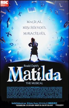 the movie poster for matilda, which features an image of a woman with musical instruments