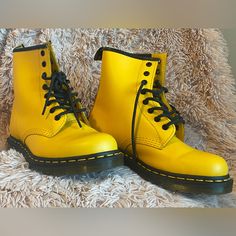 Dr. Martens 1460 8-Eye Color Pop Boot - Yellow Color: Yellow Style #: 569874 Size: 6 M Doc Marten Boot, Shoes Dr Martens, Doc Marten, Yellow Style, Dr Martens Shoes, Martens Shoes, Yellow Fashion, Doc Martens, Dr. Martens