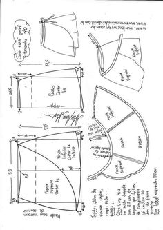 the pattern is shown with measurements and instructions for how to sew an origami hat