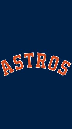 the astros logo on a blue background with an orange and white word that reads astros