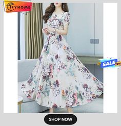 Women's Long Dress Maxi Dress Swing Dress Print Dress Floral Casual Outdoor Daily Vacation Print Short Sleeve Crew Neck Dress Regular Fit White Gray Summer Spring M L Xl Xxl 3xl Summer Floral Print Floor-length Maxi Dress, Spring V-neck Maxi Dress With Rose Print, Multicolor Floral Print Floor-length Maxi Dress, Multicolor Floral Print Maxi Dress With 3/4 Sleeves, Multicolor Floral Print Maxi Dress, Free Size, Crew Neck Dress, Womens Long Dresses, Crewneck Dress, Color Pick