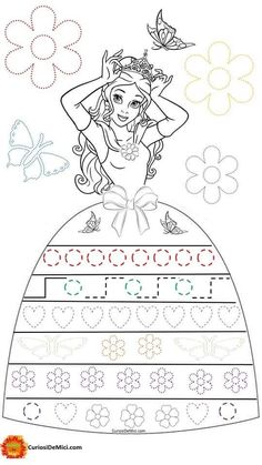 the princess is sitting on top of an egg with flowers and butterflies around her head