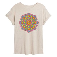 Update your casual wardrobe with this Juniors' Colorful Mandala Flowy Tee. Update your casual wardrobe with this Juniors' Colorful Mandala Flowy Tee. FEATURES Short sleeves ScoopneckFABRIC & CARE Cotton, polyester Machine wash Imported Size: Xxl. Color: Beig/Khaki. Gender: female. Age Group: kids. Pattern: Graphic. Colorful Mandala, Kids Pattern, Mandala Coloring, Pattern Graphic, Casual Wardrobe, Gender Female, Age Group, Short Sleeves, Tops & Tees