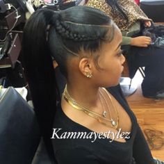 @kammayestylez Ponytail Updo Hairstyles, Pony Styles, Black Ponytail, Braid Ponytail, Ponytail Updo, Ponytail Hairstyle