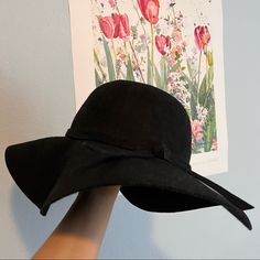 New Without Tags, Never Worn (Some Lint From Storage). Classy Black Floppy Hat. 100% Wool. Perfect Size For A Floppy Sun Hat. Diameter (Approximate): 7.25” Chic Wide Brim Hat One Size, Chic Curved Brim Hat One Size, Chic One Size Hat With Curved Brim, Chic Curved Brim Hat, Chic Adjustable Floppy Hat, Black Winter Hats For Vacation, Black Felt Hat For The Beach, Black Winter Hat For Vacation, Black Winter Vacation Hats