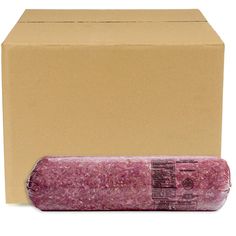 a box with a roll of raw meat in it