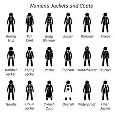 men and women's jackets and coats in different styles stock photo - 54897