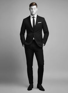 Revamp your style quotient with our Napolean Crossweave Wool Suit – a perfect fusion of contemporary sophistication and classic charm. Meticulously crafted from a luxurious wool blend, this suit seamlessly blends comfort with resilience, while its classy black hue exudes versatility, allowing you to transition seamlessly. Whether conquering the demands of a busy day or stepping into a formal affair, this suit will be your go-to choice for a stylish and confident look.  Look Includes   Napolean Crossweave Wool Fabric  Two Button Jacket Style  Notch Lapel  Horn Royal Black Buttons  Single Vent  Three Cuff Buttons  Two Welted Back Pockets on Trousers   Click 'Customize Now' to modify the look if needed.   Lining: Viscose, Dry Clean, Pants can be lightly washed. Luxury Fitted Sets For Workwear, Elegant Slim Fit Suits With Pressed Crease, Timeless Suits With Welt Pockets, Elegant Slim Fit Suit With Notch Lapel, Elegant Custom Fit Suit For Work, Elegant Slim Fit Suits For Semi-formal Occasions, Luxury Fitted Suits For Business Casual, Elegant Slim Fit Semi-formal Suit, Elegant Slim Fit Workwear Sets