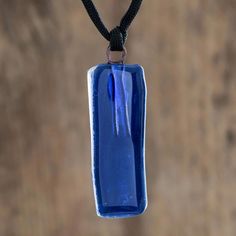 Deep Blue Recycled Glass Pendant Necklace from Costa Rica - Serene Mood | NOVICA #earthday #earthday2021 #recycledglass #shopfairtrade Costa Rican, Glass Pendant Necklace, Wooden Sculpture, Blue Jewelry, Unique Pendant, Women Artisans, Heartfelt Gifts, Jewelry Packaging, Recycled Glass