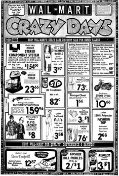 an advertisement for the walmart crazy days