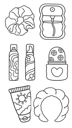 coloring pages for kids with different things to draw in the style of food and drinks