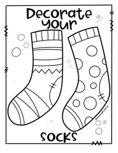 two stockings with the words decorate your socks