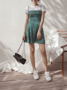 Semi A-line slip dress with blunt square neckline, shoestring straps with ties and midi length. Model is in MINUSEY S. * MINUSEY S = EU 34, US 2* MINUSEY M = EU 38, US 6* 100% Polyester* Dry clean* Made in Korea - Model Height: 170cm/5'7" (US2, EU34) Waiting List, Square Necklines, Square Neckline, Model Height, Midi Length, Floral Dress, Cool Outfits, Slip Dress, A Line