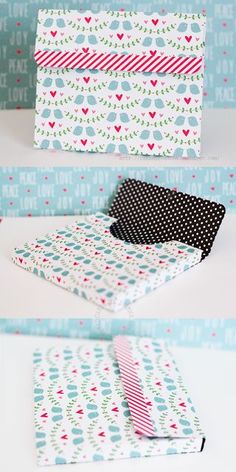 three different types of wrapping paper on top of each other