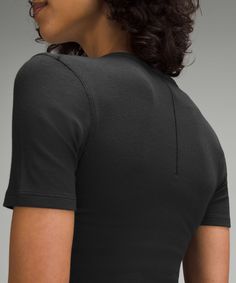 This lightweight everyday top has just the right softness, just the right stretch, and a snug fit that feels like a second skin. Designed for Casual. Contours your body:Cut above the waist-perfect with high-rise pants. Modal Fabric, Short Sleeve Shirt Women, Dress Bra, Short Sleeve Shirts, Cropped T Shirt, Back Women, Business Casual Outfits, Crop Tshirt, Hoodie Top