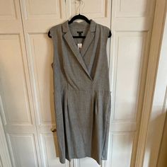 Reposhing This Item I Purchased From @Agmarshall95. Loved It, But Ready To Rotate For Something New. Questions? Leave A Comment Below! Tall Dresses, Suit Dress, Grey Dress, Gray Suit, Ann Taylor Dresses, Professional Look, Wrap Top, Gray Dress, Knee Length Dress