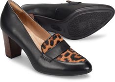 With a soft pointed toe and flattering heel, our Parkdale loafer pump will elevate any look. Chic Slip-on Court Shoes For Work, Almond Toe Heels With 4-inch Heel For Work, Workwear Almond Toe Heels With 4-inch Heel, Slip-on Leather Heels For Business Casual, Pointed Toe Office Heels, Chic Loafers With Block Heel For Work, Chic Block Heel Loafers For Workwear, Chic Loafers With Sculpted Heel For Fall, Fall Slip-on Heels With Padded Heel