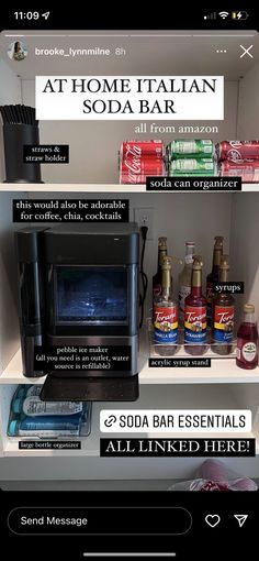 an appliance for soda bar called at home italian soda bar with instructions on how to use the appliance