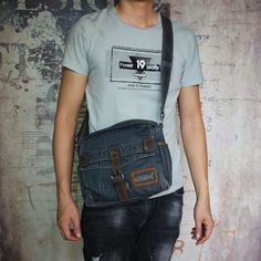 Overview： Design: Blue Denim Small Messenger Bags Denim Small Side Bag Vintage Small Crossbody Bag For Men In Stock: Ready to Ship (2-4 days)Include: Only BagCustom: NoColor: Dark BlueLeather:, DenimMeasures: 25cm x 21cm x 11cmWeight: 0.35kgSlots: 1 zipper slots, 1 wallet slots, 1 phone slotAccessories(option): NoneStyle: Blue Denim Small Messenger Bags Denim Small Side Bag Vintage Small Crossbody Bag For MenVery durable (At least 5 Years) and it should last a life time Description: Elevate your Crossbody Bag For Men, Overview Design, Black Color Palette, Small Messenger Bag, Side Bag, Denim Chic, Denim Accessories, Side Bags, Men Vintage