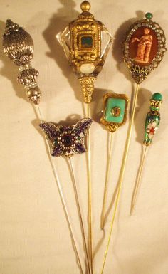 vintage hat pins Edwardian Beauty, Mad Hatter Hats, Pretty Pins, Hat Boxes, Shawl Pins, Hat Pin