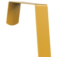 a close up of a yellow object on a white background with no people around it