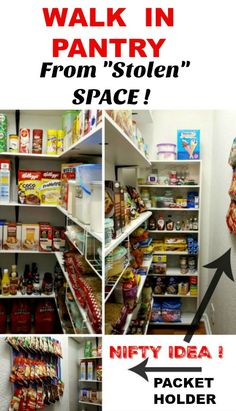 the pantry is stocked with lots of food