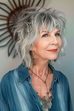 #beauty, #makeup, #skincare, #haircare ,#hairstyles ,#haircutt ,#weddinghairstyles Hair Jazz, Short Hairstyles Over 50, Grey Curly Hair, Flattering Hairstyles, Shaggy Short Hair, Short Haircut Styles, Short Layered Haircuts