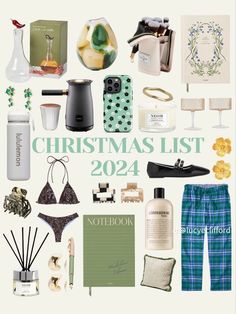 the christmas list is full of gifts and personal care items, such as perfumes