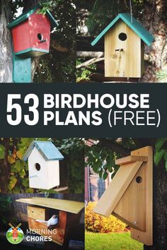 the birdhouse plans are free and easy to make for your garden or yard,