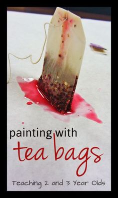 an advertisement for painting with tea bags is shown on the screen, and it appears to have been altered