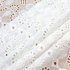 "Cotton Embroidery Lace Fabric, 100% Cotton The listed price is per yard. Please choose your quantity for desired yardage. Width approx: 51.2\" (130 cm) Embroidery eyelet fabric is perfect and can be used for dress, tops, skirts, household designs, pillow covers. For more quantity, please feel free to convo me for custom listing. My shop link: http://www.etsy.com/shop/lacelindsay If you have any questions please message me. Thank you for looking." Bridal Dupatta Designs, White Eyelet Curtains, Eyelet Lace Fabric, Chicken Kari, Curtain For Bedroom, Plain Curtains, Farmhouse Fabric, Stylish Curtains, White Cotton Fabric