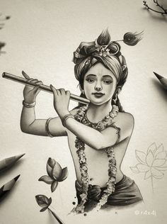 Krishna Sketch Pencil, Lord Krishna Drawing Pencil, Ganesh Art Paintings, Nature Art Drawings