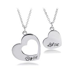 PRICES MAY VARY. Material:Rose gold plated Stainless Steel, it is lead free and nickel free.Stainless Steel is hypo allergenic, it doesn’t rust, change colour or tarnish. The Big Sis heart is 2 cm (0.79 inch), Little Sis heart is 1 cm (0.39 inch), stainless steel chain length 46 cm (18 inch), diameter of bracelet: 6.5cm (2.56inch). This hand stamped "Big sis Lil sis" charm necklaces are the perfect gift idea for sisters! Made with love just for them❤️ You get 2 necklaces, for you and for your lo Big Sis Lil Sis Gifts, Sister Necklaces For 2, Sister Necklace Set, Necklace Set Silver, Big Sister Little Sister, Sister Bracelet, Sisters By Heart, Sister Necklace, Lil Sis