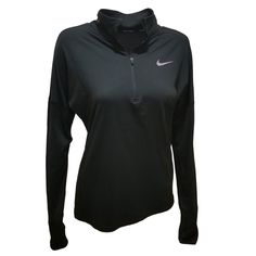 Nike dry element half-zip running top sweater 98% Polyester / 2% Spandex Fall Sports Half-zip Top, Half-zip Sports Top For Fall, Half-zip Sport Tops For Fall, Half-zip Workout Tops For Winter, Athleisure Moisture-wicking Half-zip Top, Winter Sports Half-zip Top, Functional Moisture-wicking Half-zip Activewear, Technical Stretch Half-zip Tops, Half-zip Sportswear Top For Outdoor