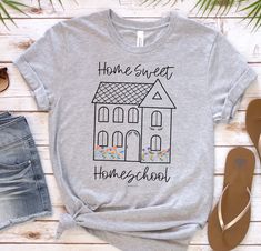 Homeschool Shirts For Kids, Casual T-shirt With Letter Print, Casual Letter Print T-shirt, Home Sweet Homeschool, Homeschool Shirts, Toddler Homeschool, Nerd Shirts, Homeschool Kids, Homeschool Inspiration