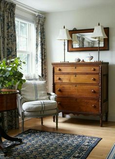 an old dresser and chair are on the instagram page